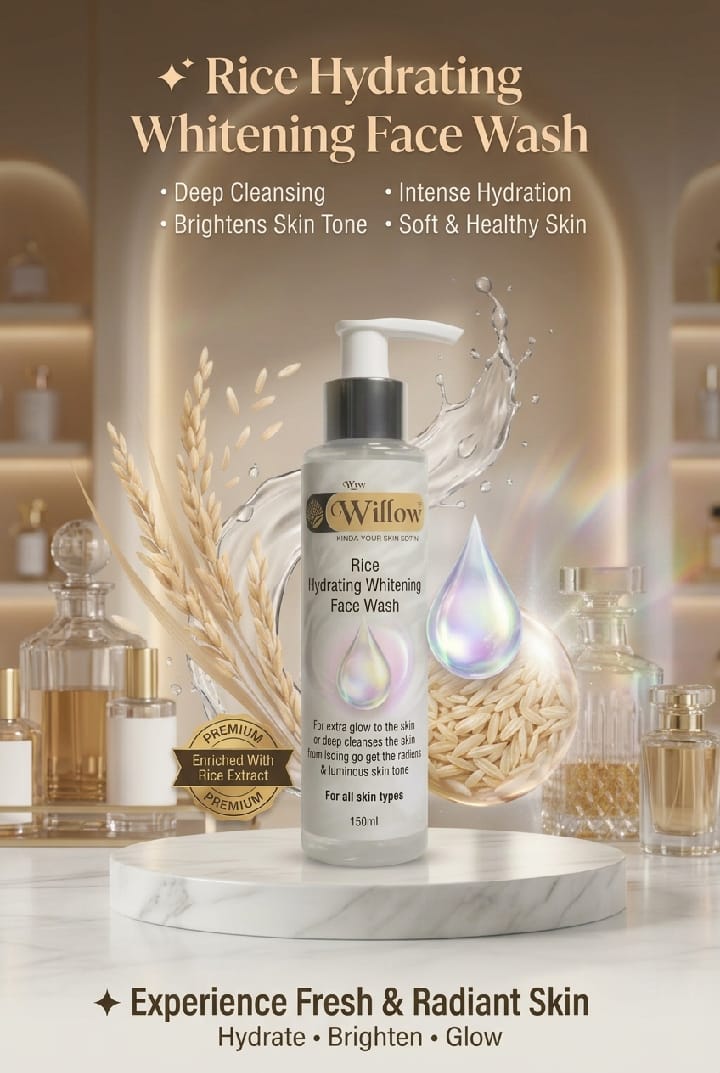 Willow Rice Hydrating Whitening Face Wash – 150ml