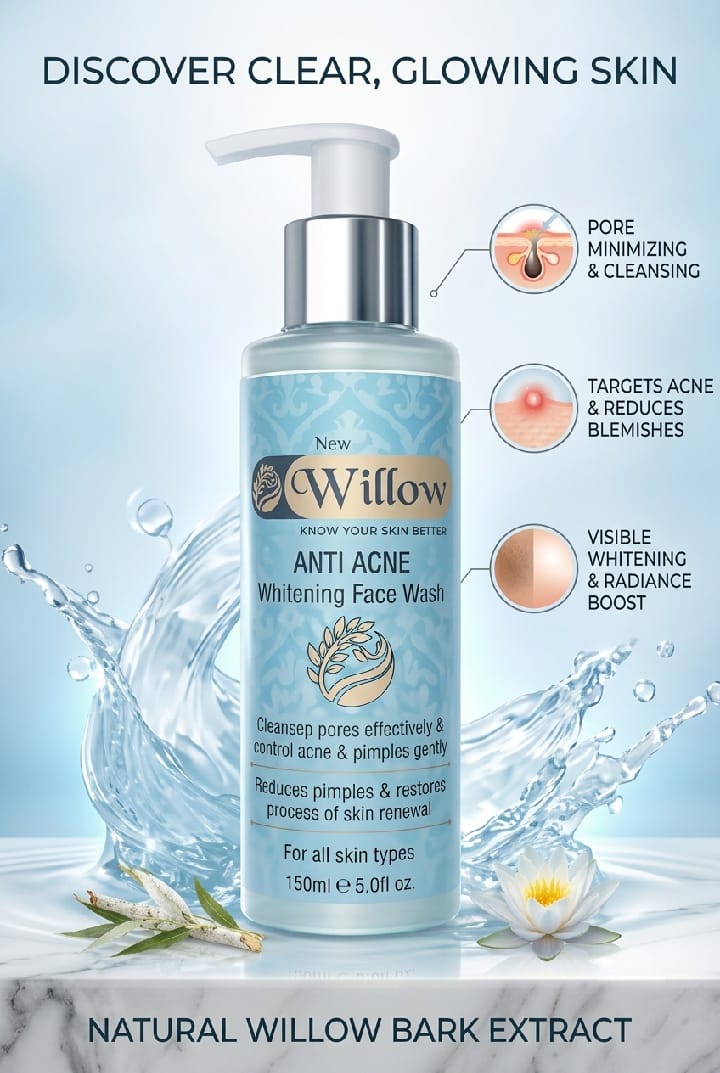 Willow Anti-Acne Whitening Face Wash – 150ml